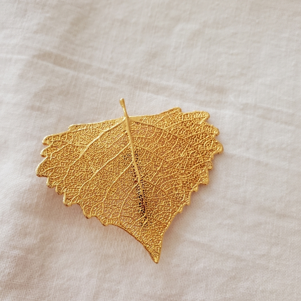 Gold maple leaf pin